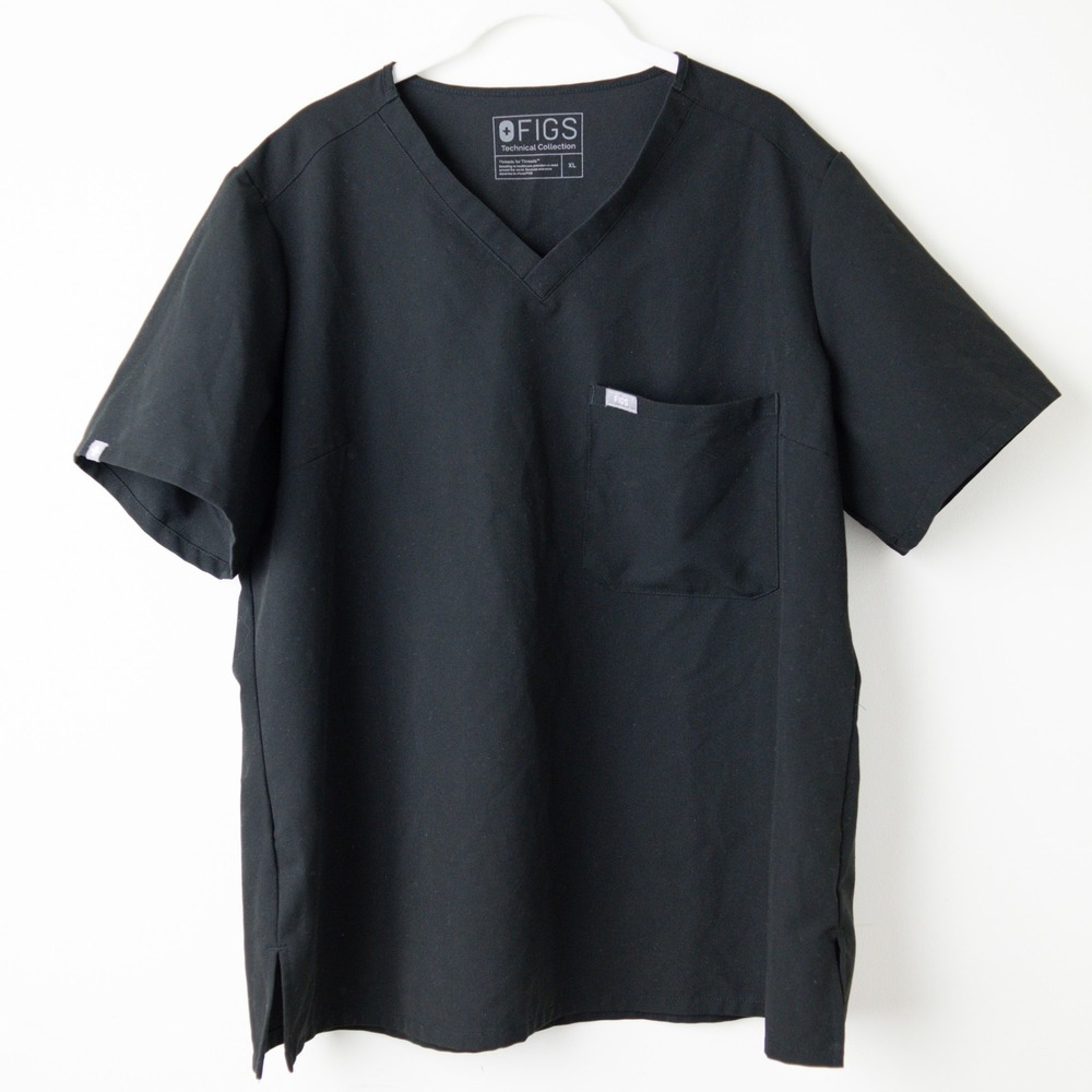 FIGS Catarina Scrub Top Womens XL Black FW1000 PO# 1518 One-Pocket